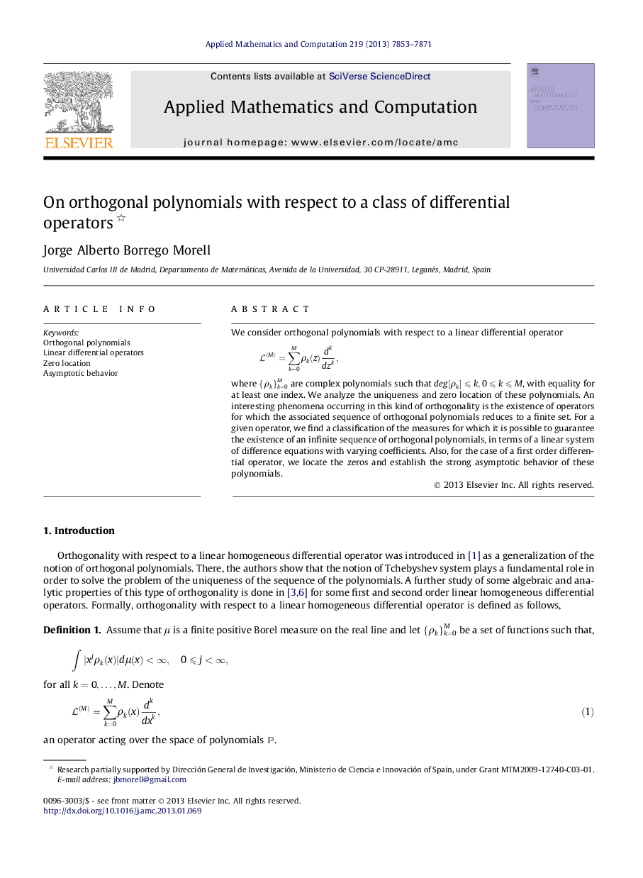 On orthogonal polynomials with respect to a class of differential operators 