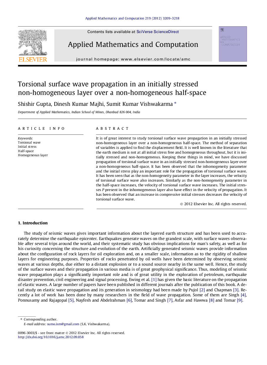 Torsional surface wave propagation in an initially stressed non-homogeneous layer over a non-homogeneous half-space