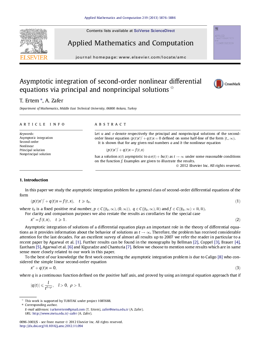 Asymptotic integration of second-order nonlinear differential equations via principal and nonprincipal solutions