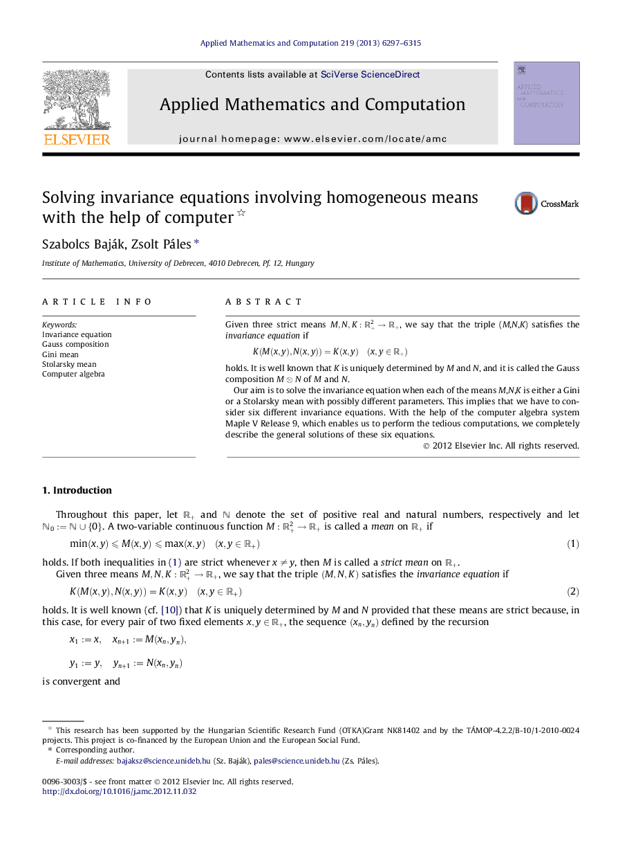 Solving invariance equations involving homogeneous means with the help of computer