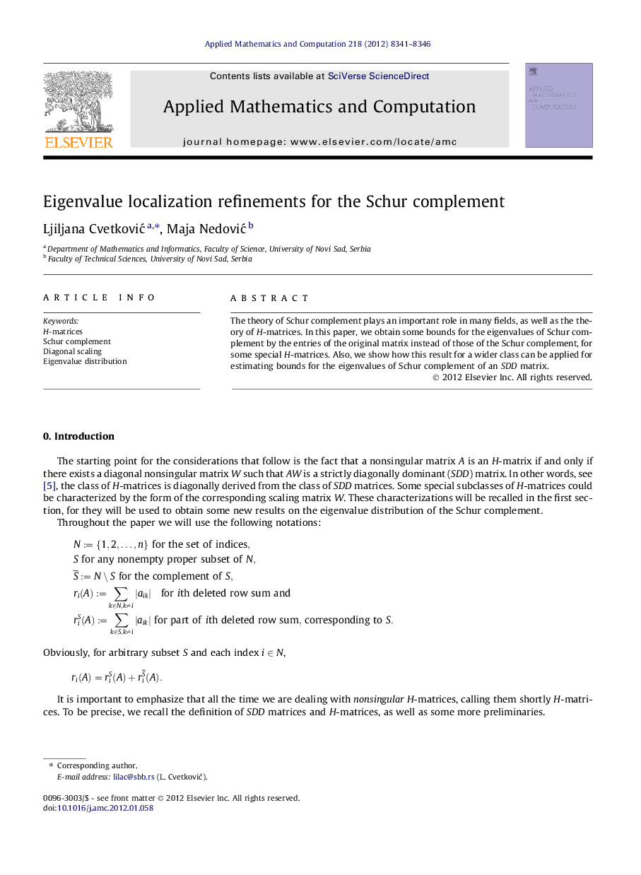 Eigenvalue localization refinements for the Schur complement