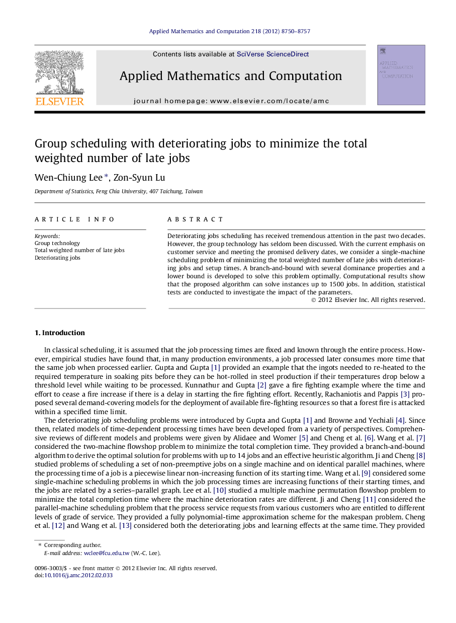 Group scheduling with deteriorating jobs to minimize the total weighted number of late jobs