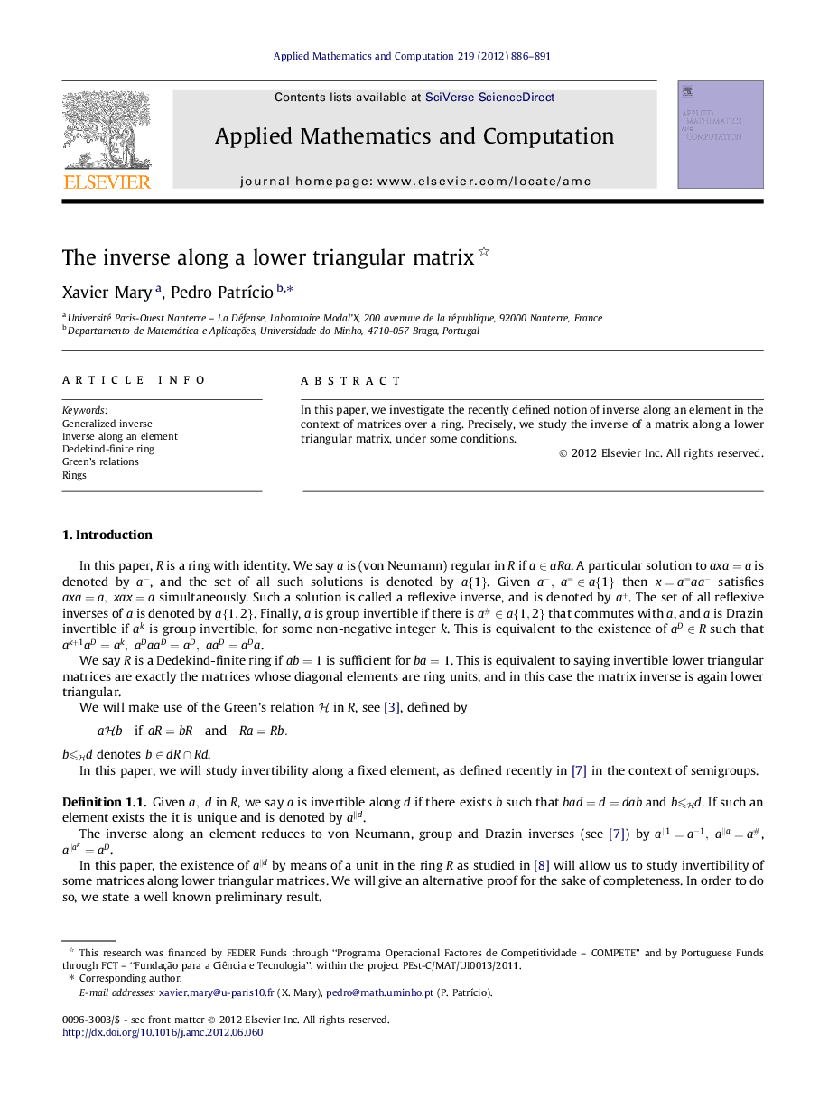 The inverse along a lower triangular matrix