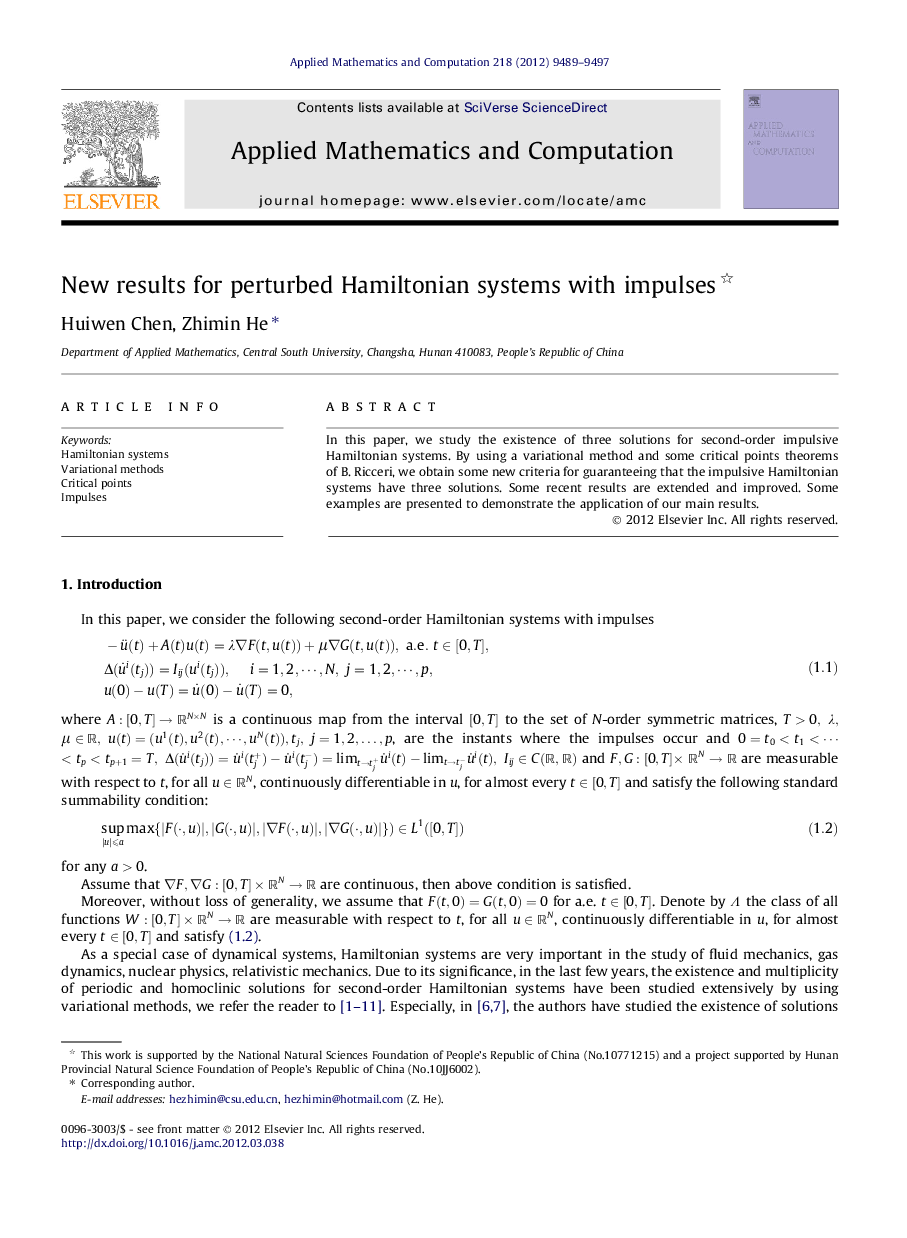 New results for perturbed Hamiltonian systems with impulses 