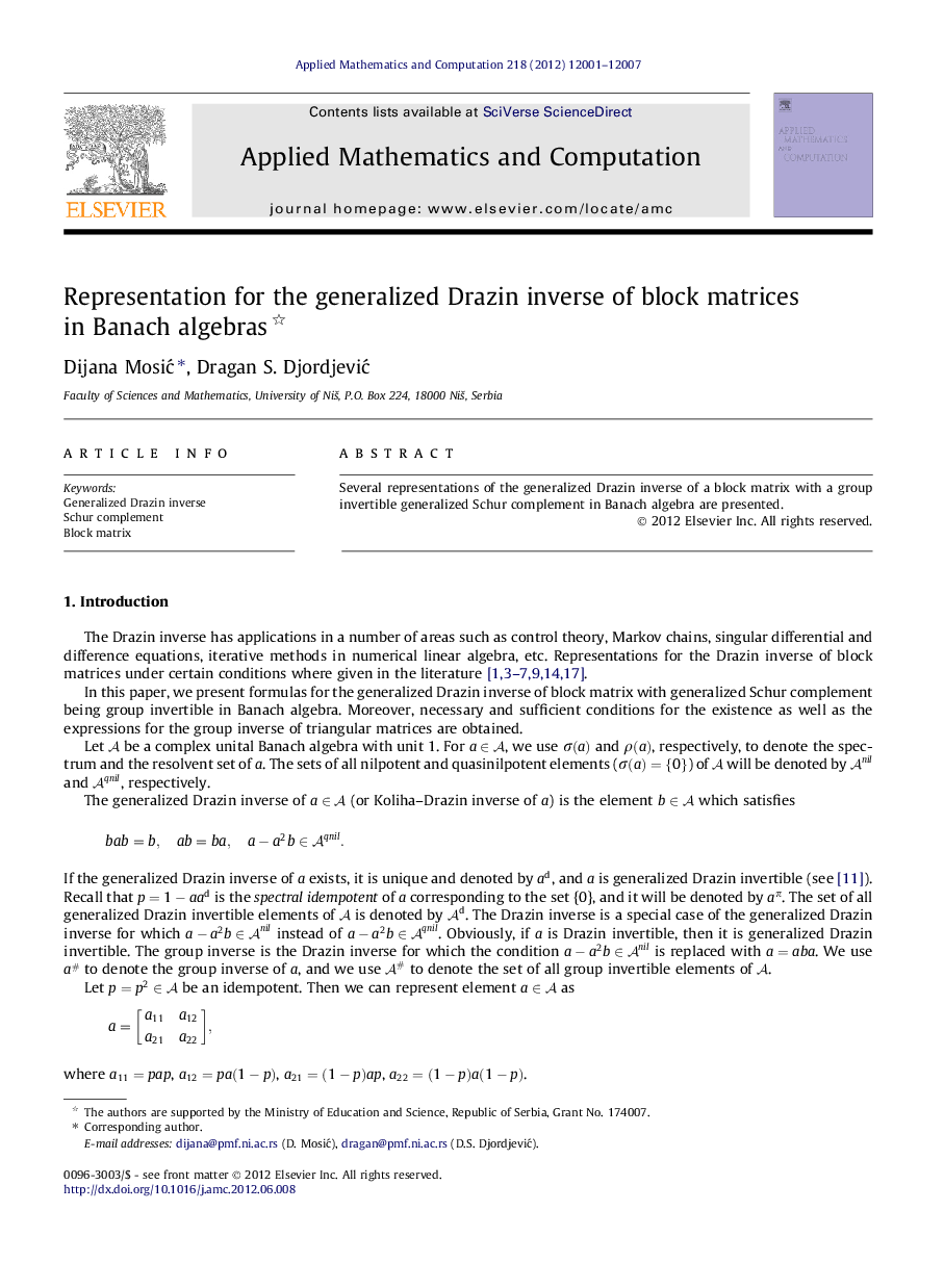 Representation for the generalized Drazin inverse of block matrices in Banach algebras