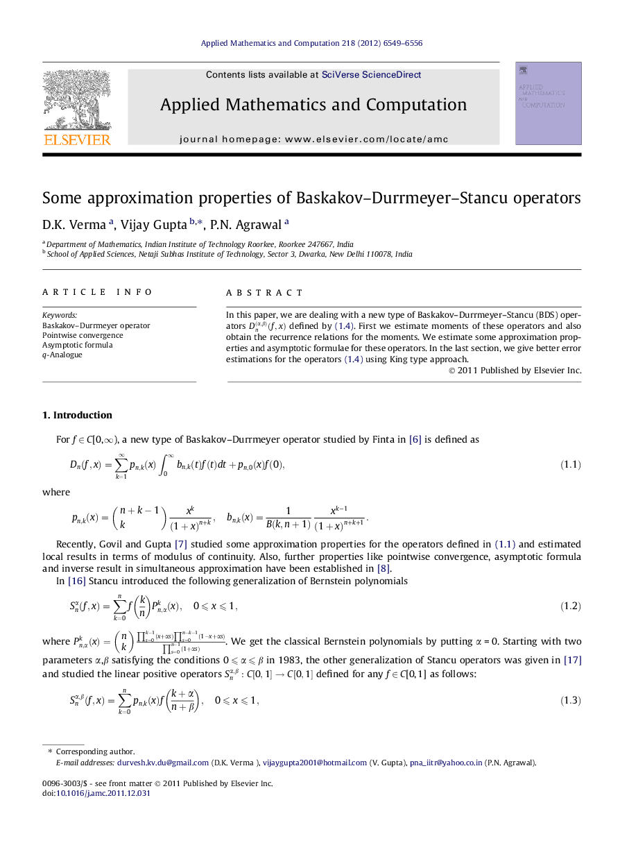 Some approximation properties of Baskakov–Durrmeyer–Stancu operators