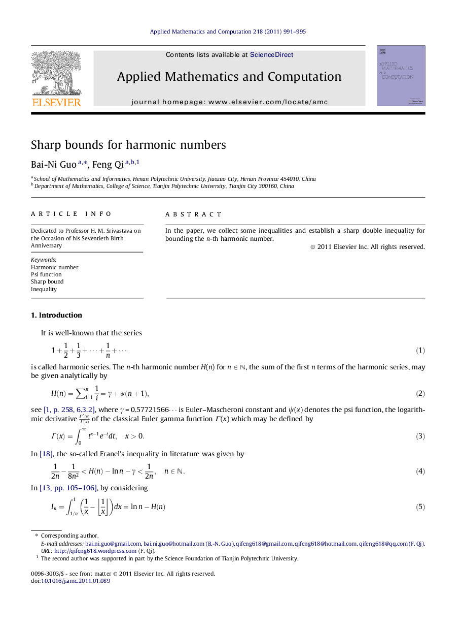 Sharp bounds for harmonic numbers