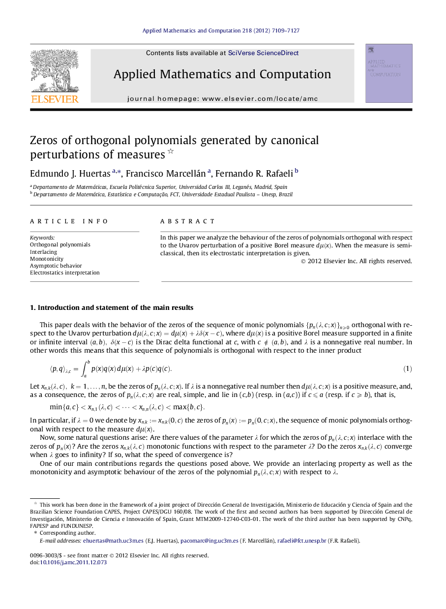 Zeros of orthogonal polynomials generated by canonical perturbations of measures 