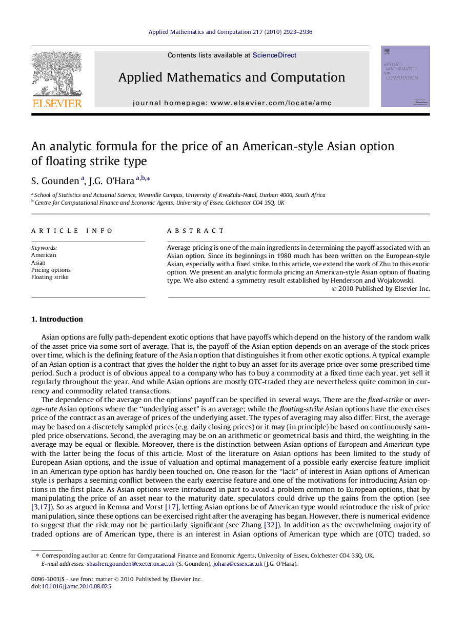 An analytic formula for the price of an American-style Asian option of floating strike type