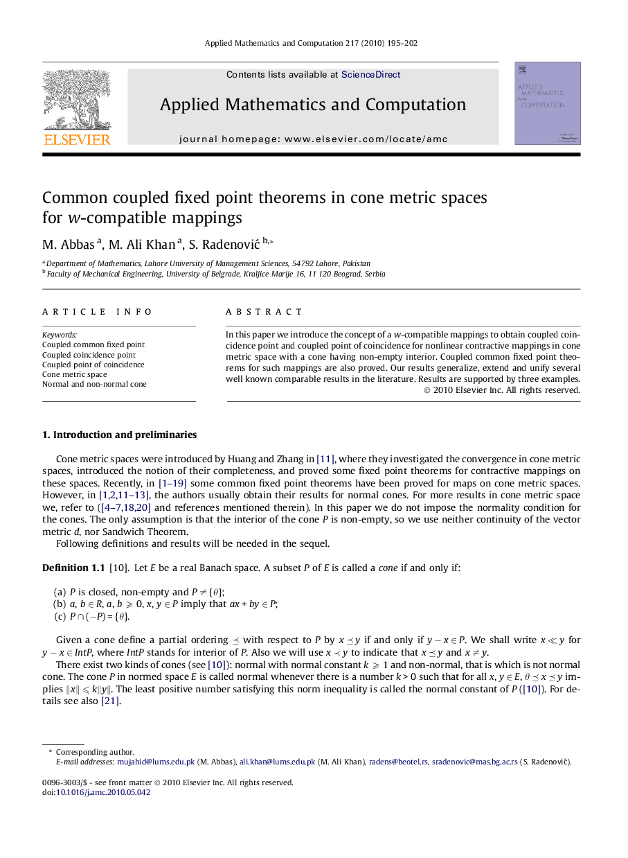 Common coupled fixed point theorems in cone metric spaces for w-compatible mappings