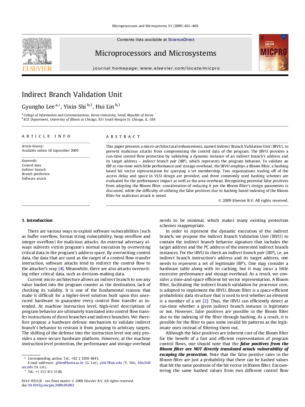 Indirect Branch Validation Unit