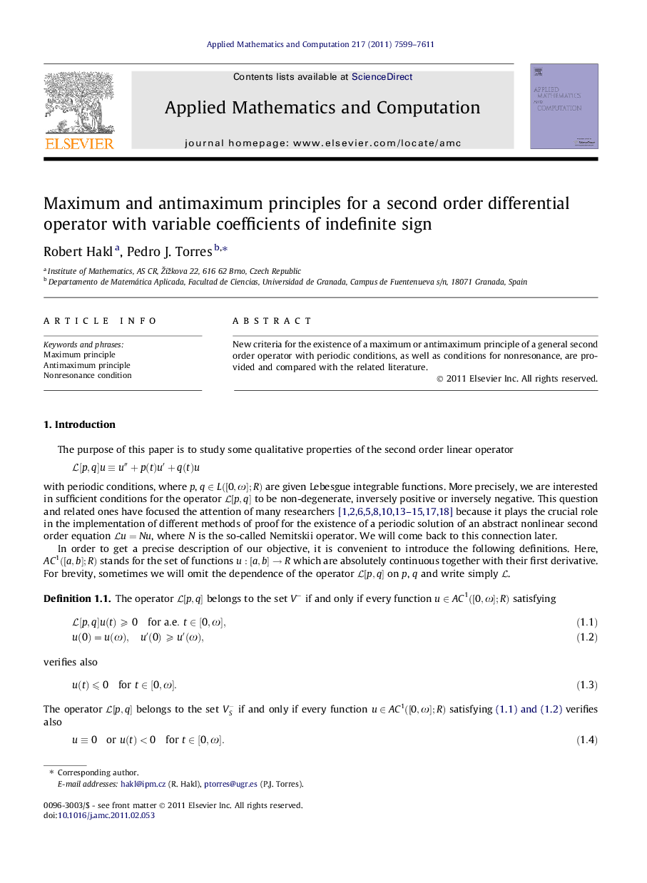 Maximum and antimaximum principles for a second order differential operator with variable coefficients of indefinite sign