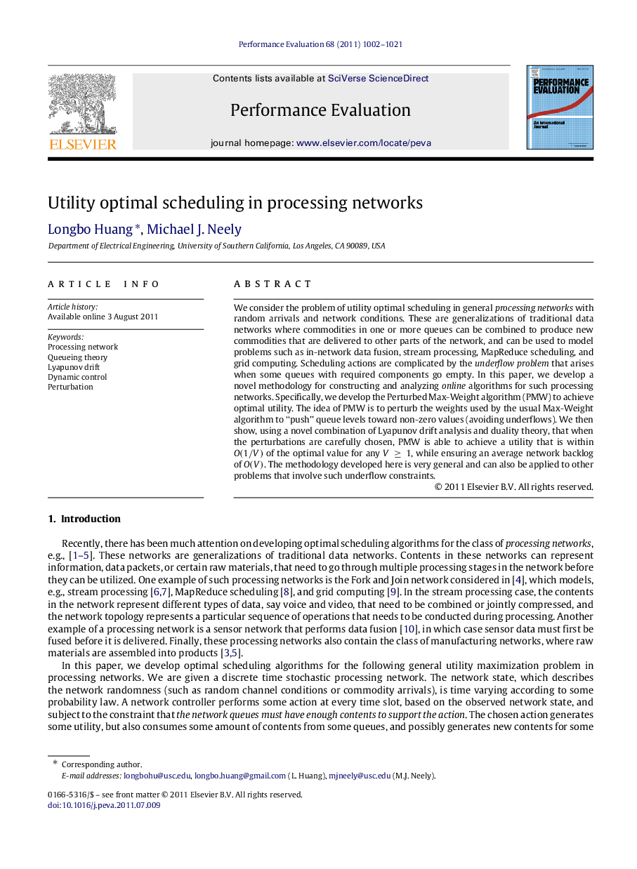 Utility optimal scheduling in processing networks