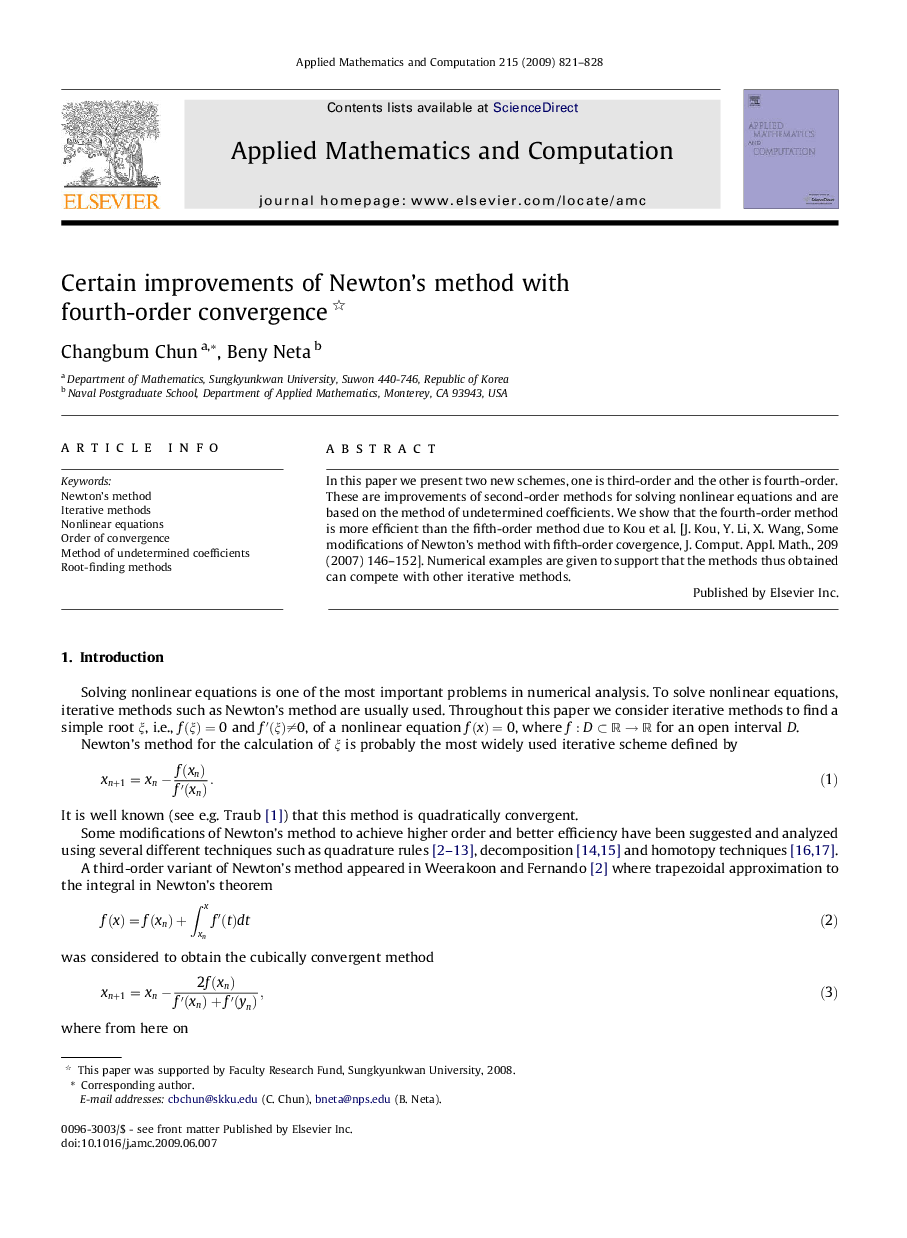 Certain improvements of Newton’s method with fourth-order convergence 