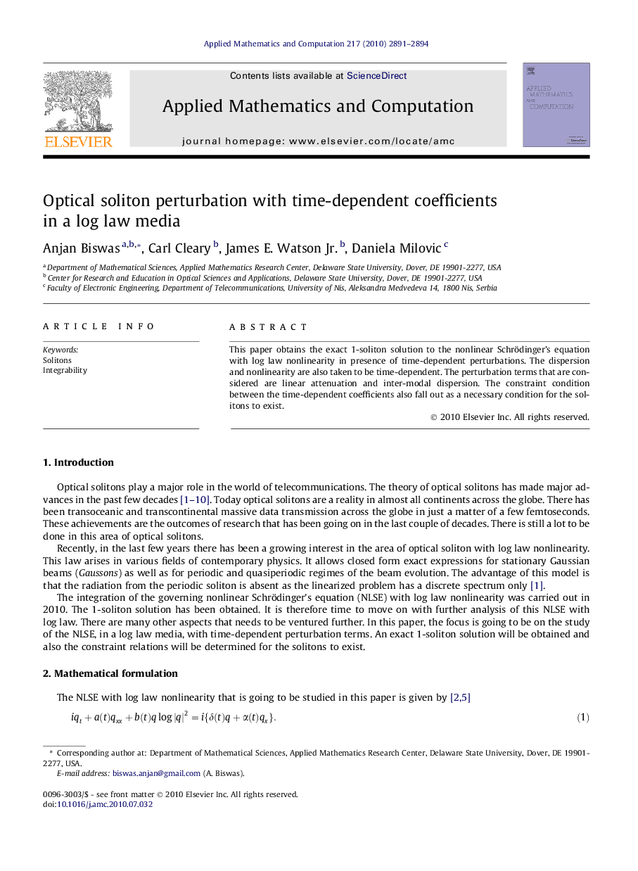 Optical soliton perturbation with time-dependent coefficients in a log law media