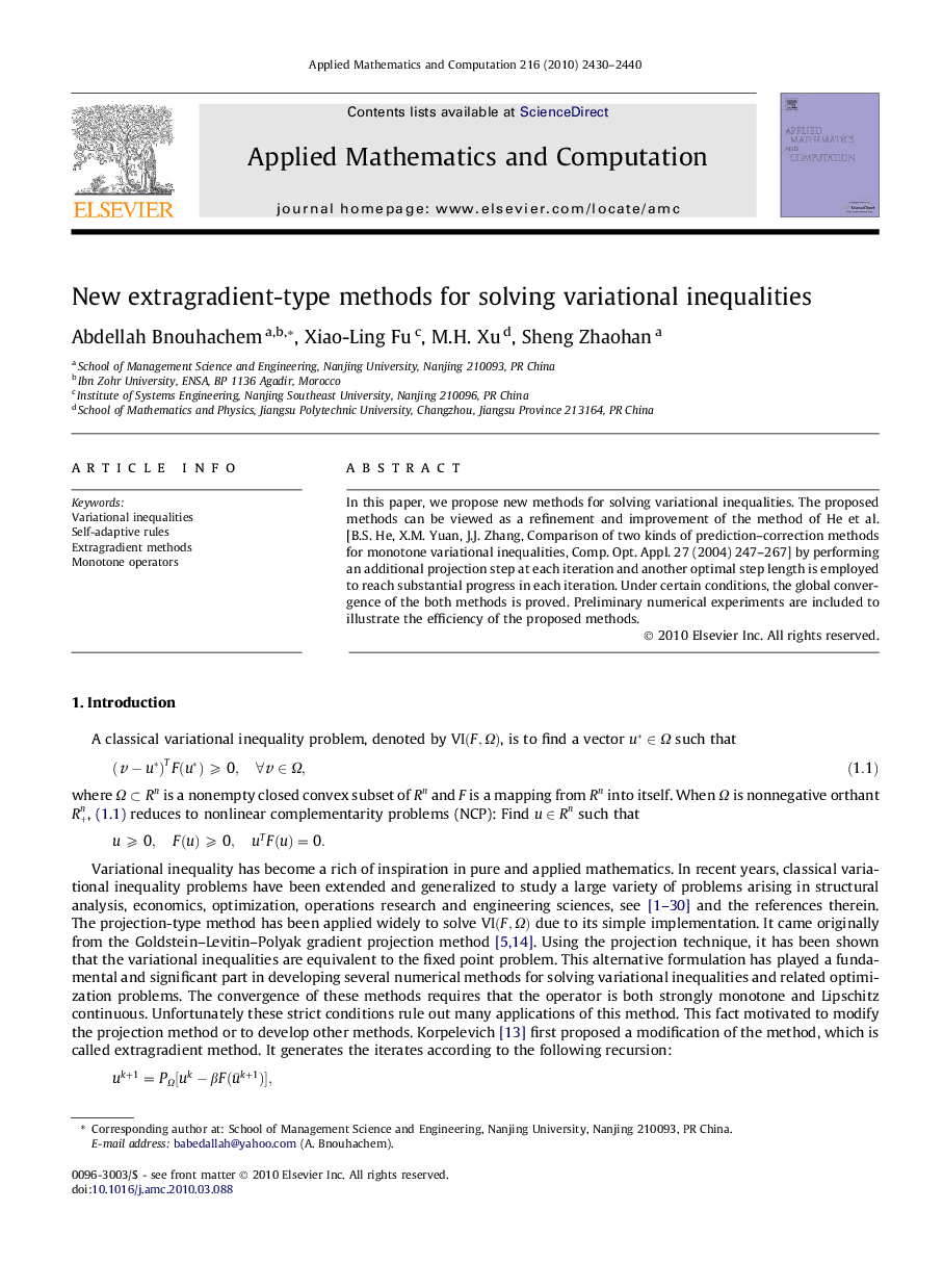 New extragradient-type methods for solving variational inequalities