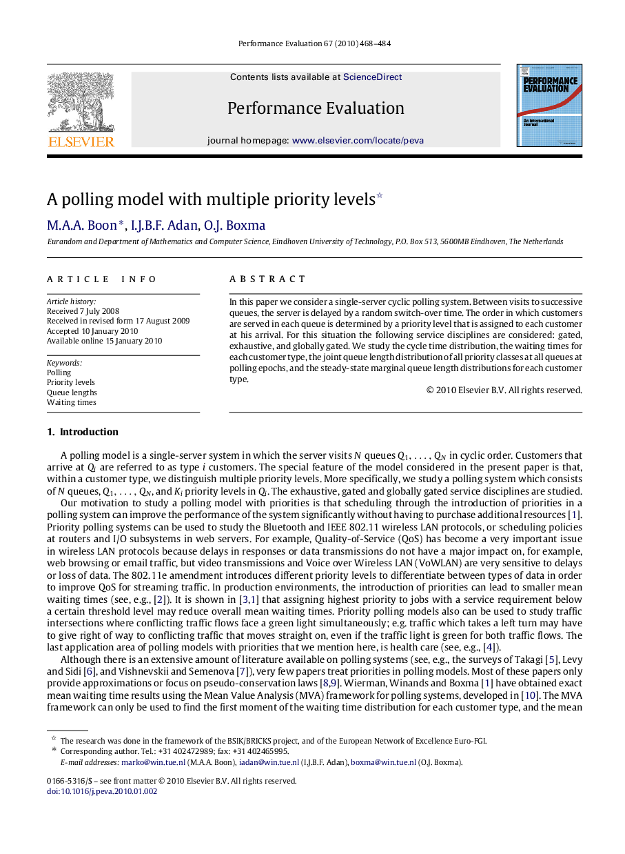 A polling model with multiple priority levels 