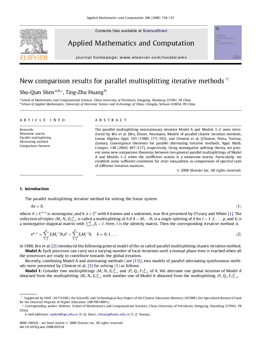 New comparison results for parallel multisplitting iterative methods