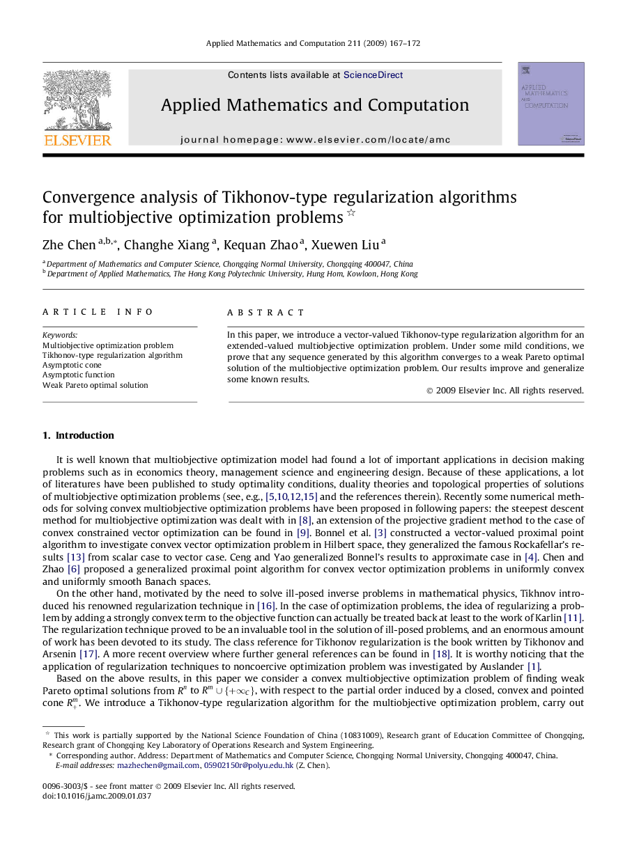 Convergence analysis of Tikhonov-type regularization algorithms for multiobjective optimization problems