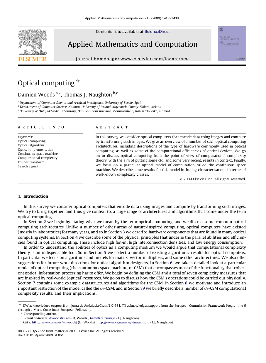 Optical computing 