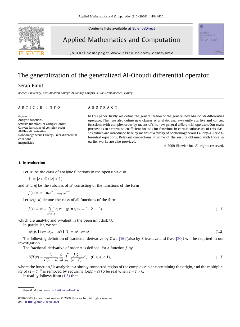 The generalization of the generalized Al-Oboudi differential operator