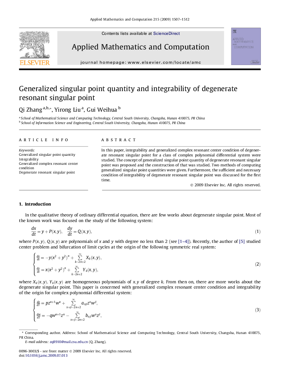 Generalized singular point quantity and integrability of degenerate resonant singular point