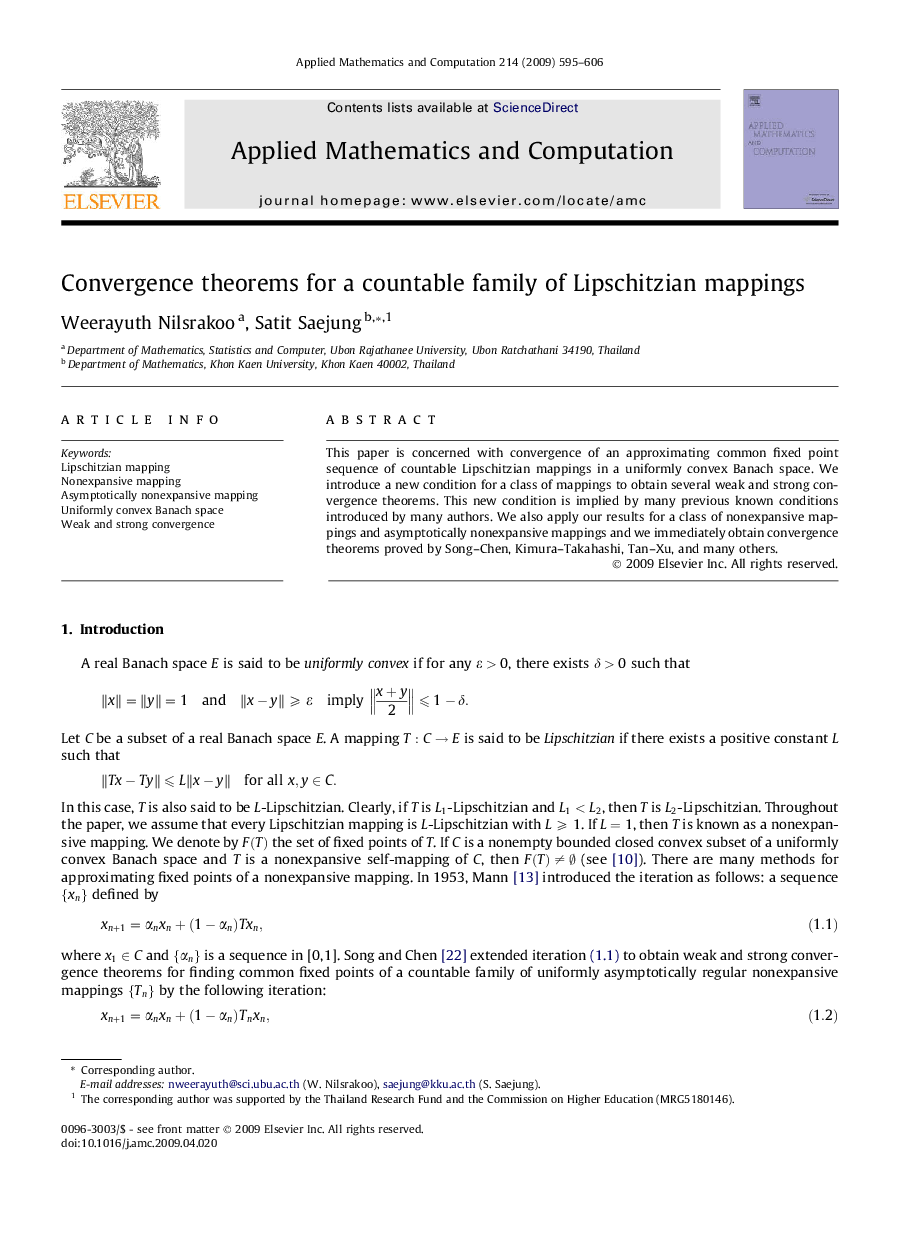 Convergence theorems for a countable family of Lipschitzian mappings