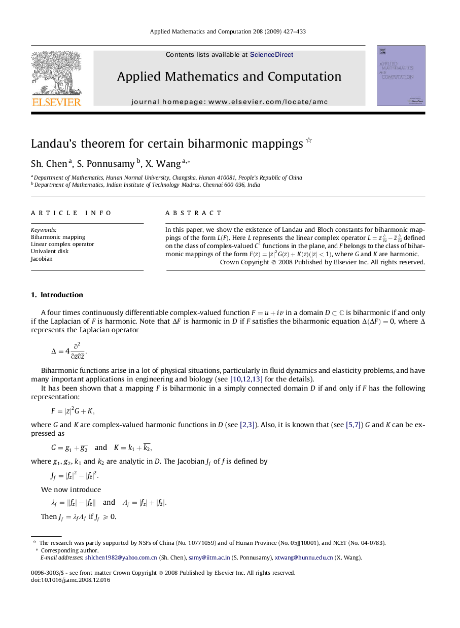 Landau’s theorem for certain biharmonic mappings 