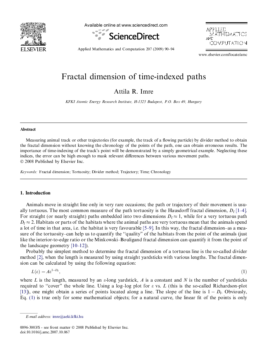 Fractal dimension of time-indexed paths
