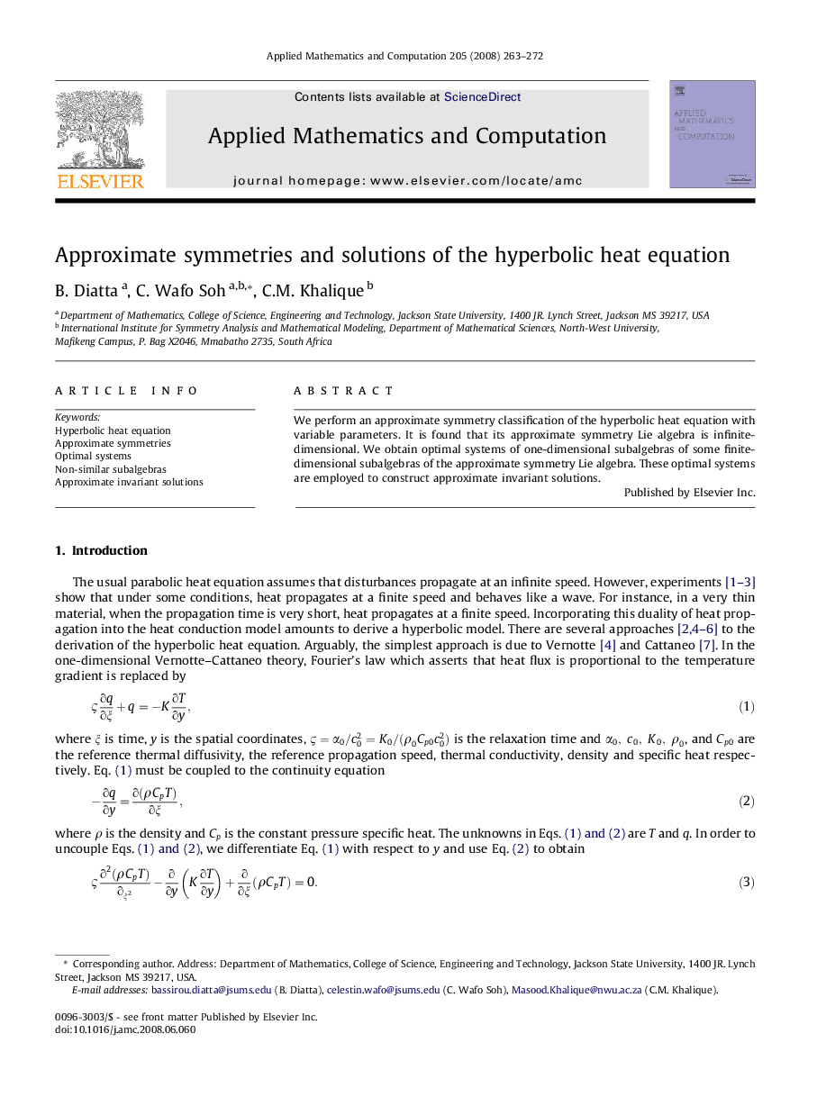 Approximate symmetries and solutions of the hyperbolic heat equation