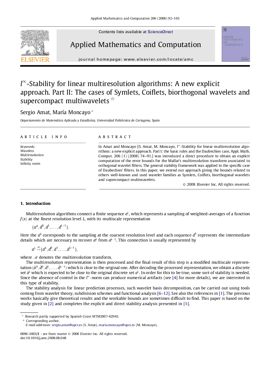 lâ-Stability for linear multiresolution algorithms: A new explicit approach. Part II: The cases of Symlets, Coiflets, biorthogonal wavelets and supercompact multiwavelets