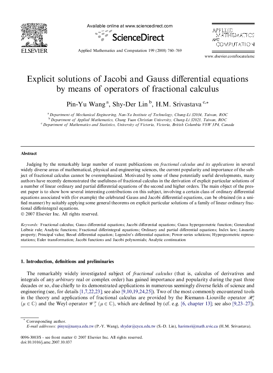 Explicit solutions of Jacobi and Gauss differential equations by means of operators of fractional calculus