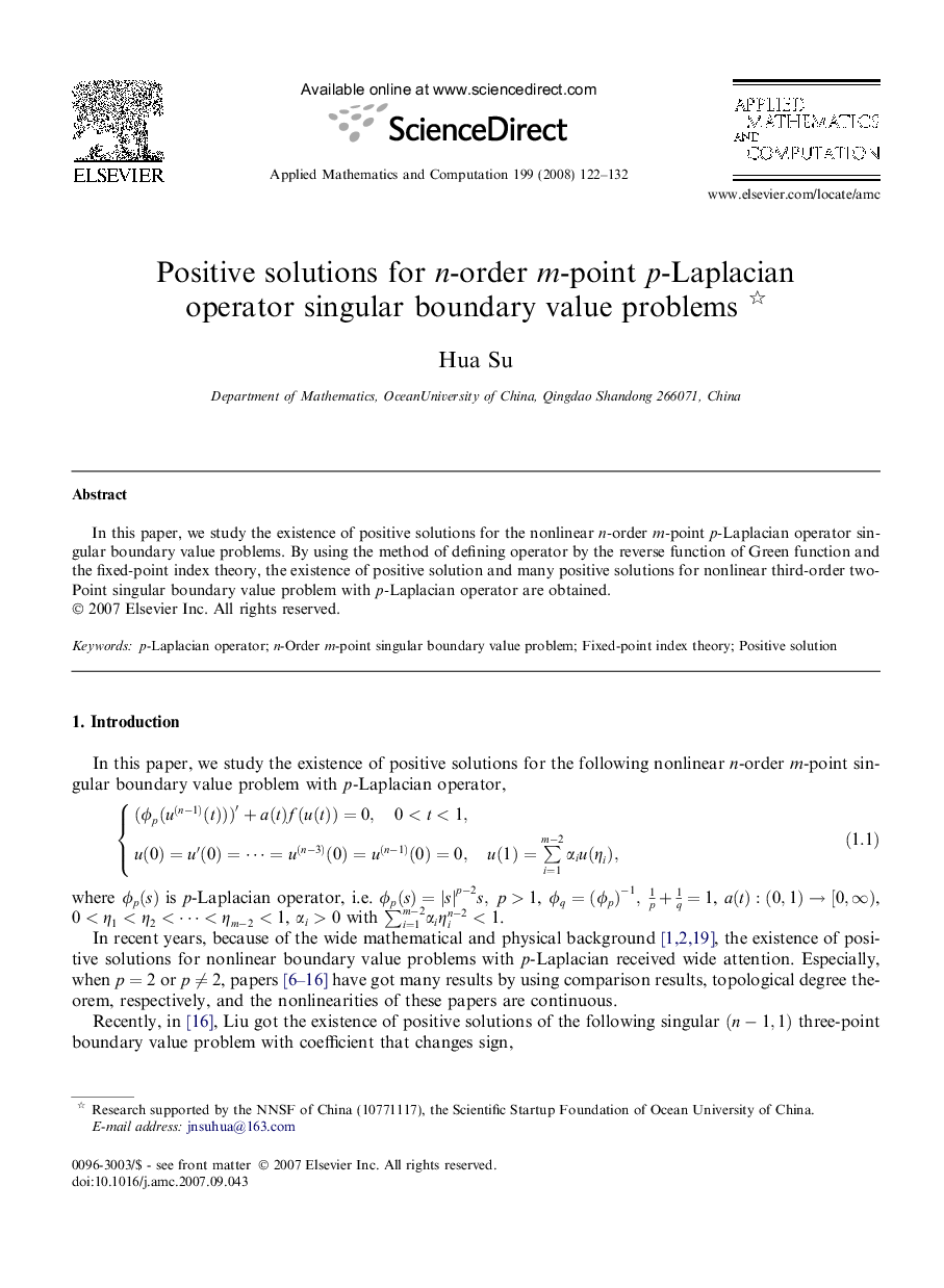 Positive solutions for n-order m-point p-Laplacian operator singular boundary value problems 