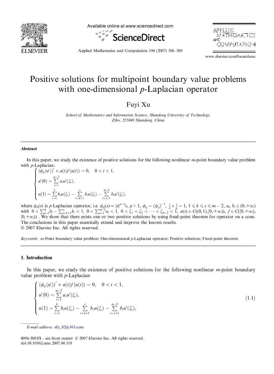 Positive solutions for multipoint boundary value problems with one-dimensional p-Laplacian operator