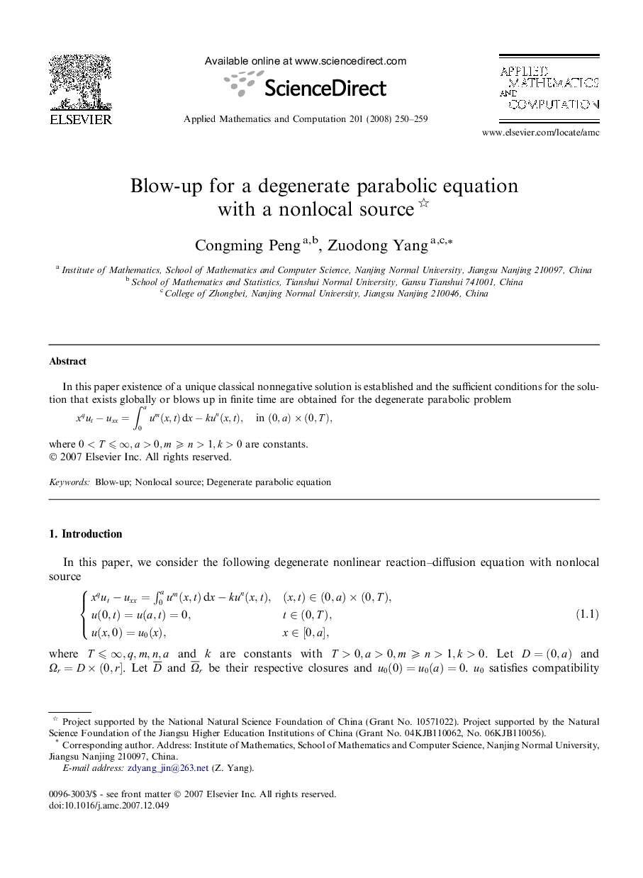 Blow-up for a degenerate parabolic equation with a nonlocal source