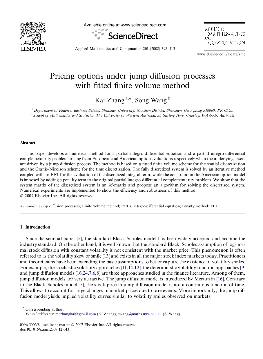 Pricing options under jump diffusion processes with fitted finite volume method