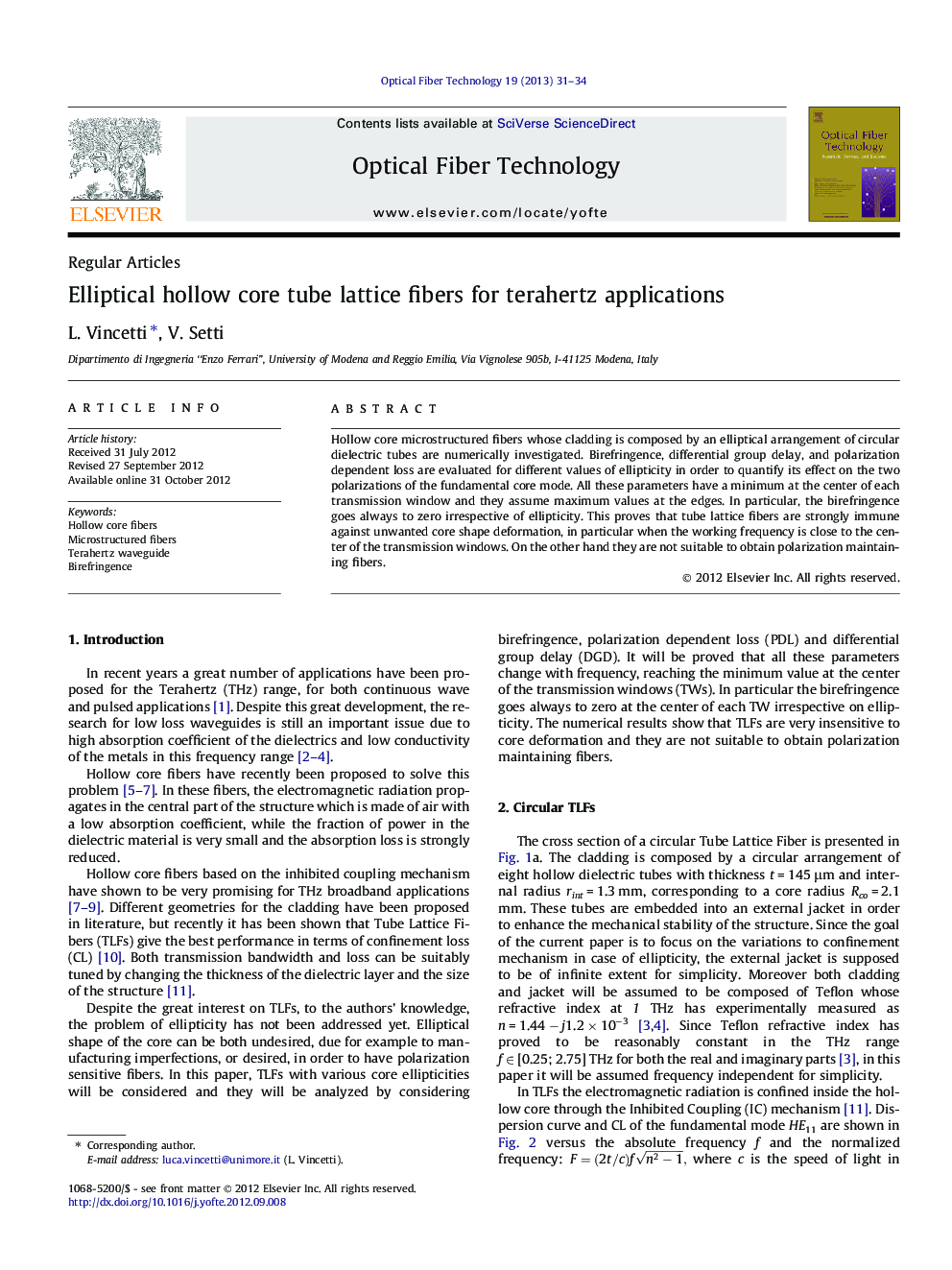 Elliptical hollow core tube lattice fibers for terahertz applications