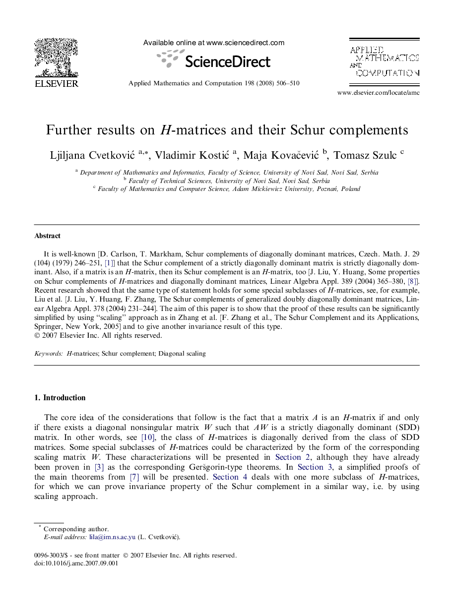 Further results on H-matrices and their Schur complements