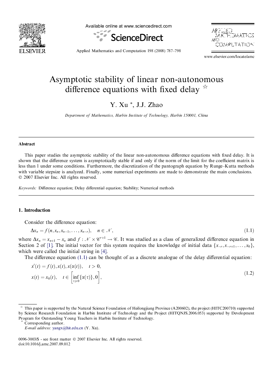 Asymptotic stability of linear non-autonomous difference equations with fixed delay 