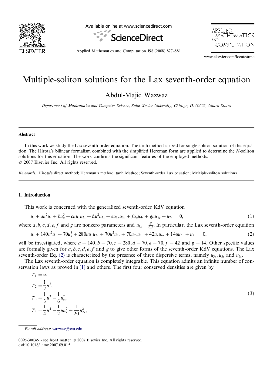 Multiple-soliton solutions for the Lax seventh-order equation