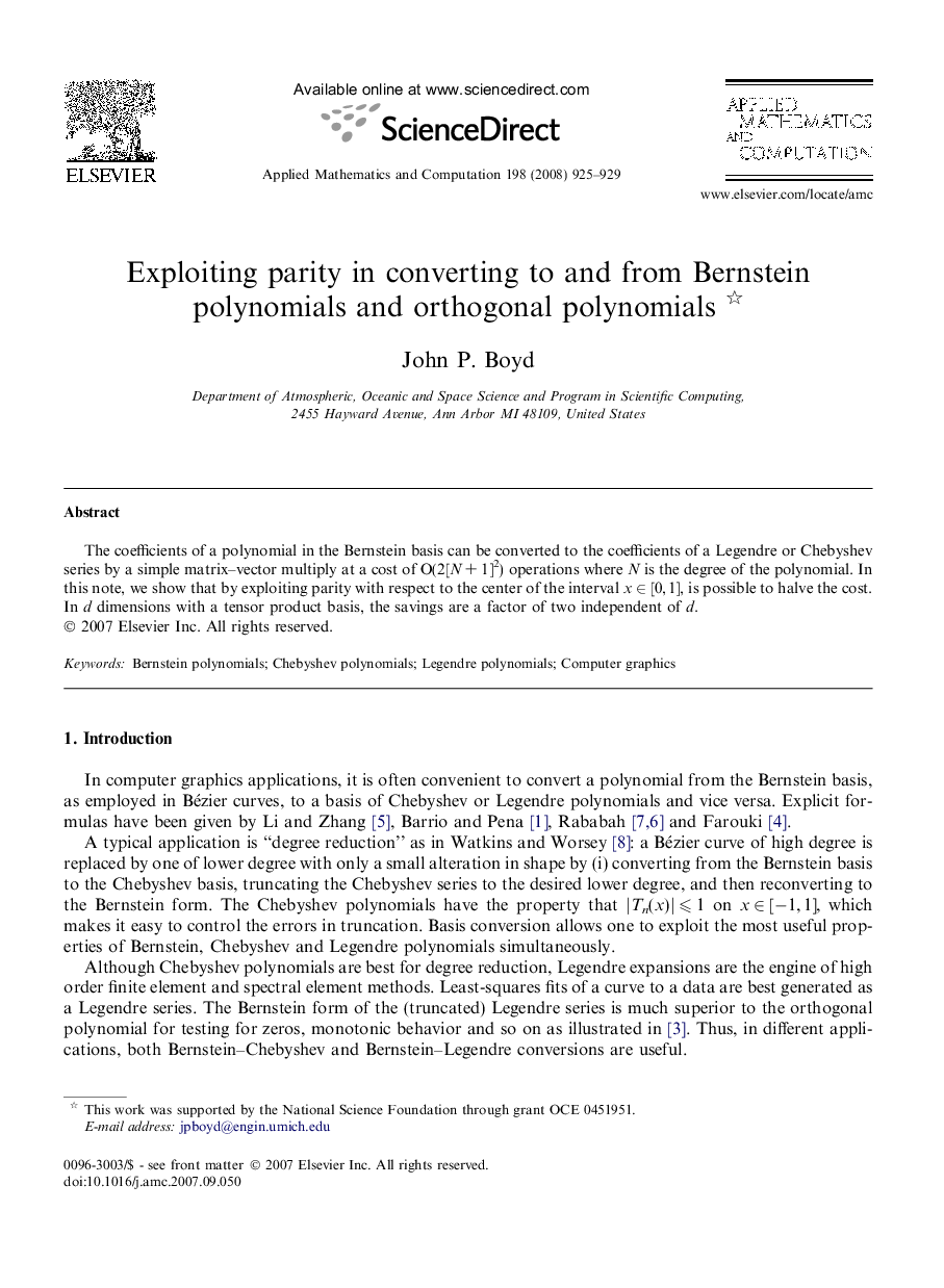 Exploiting parity in converting to and from Bernstein polynomials and orthogonal polynomials