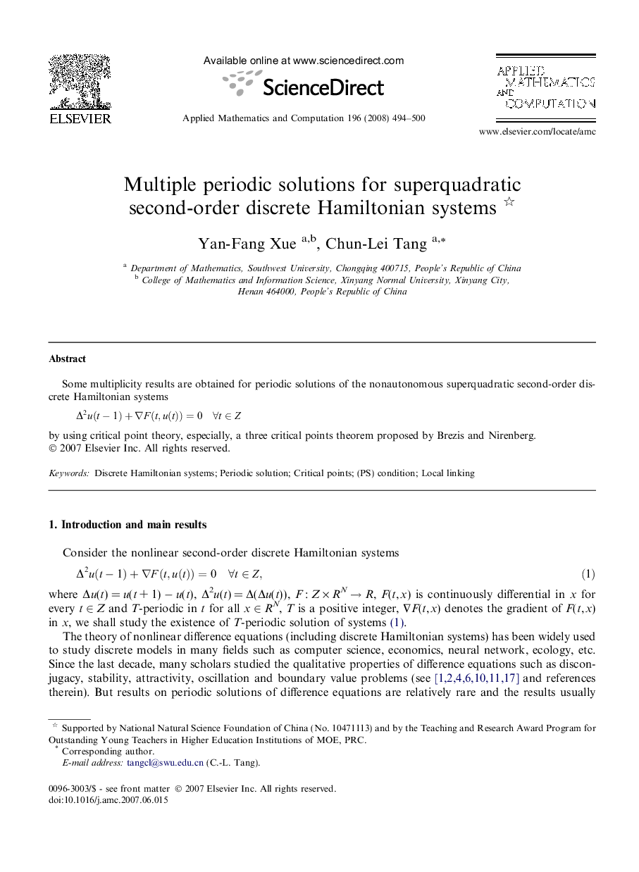 Multiple periodic solutions for superquadratic second-order discrete Hamiltonian systems