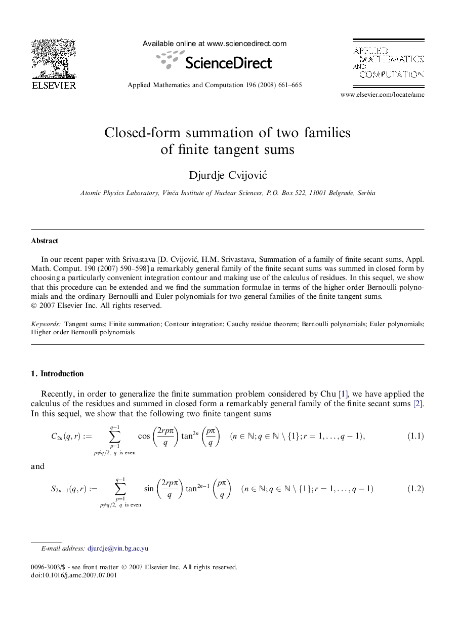 Closed-form summation of two families of finite tangent sums