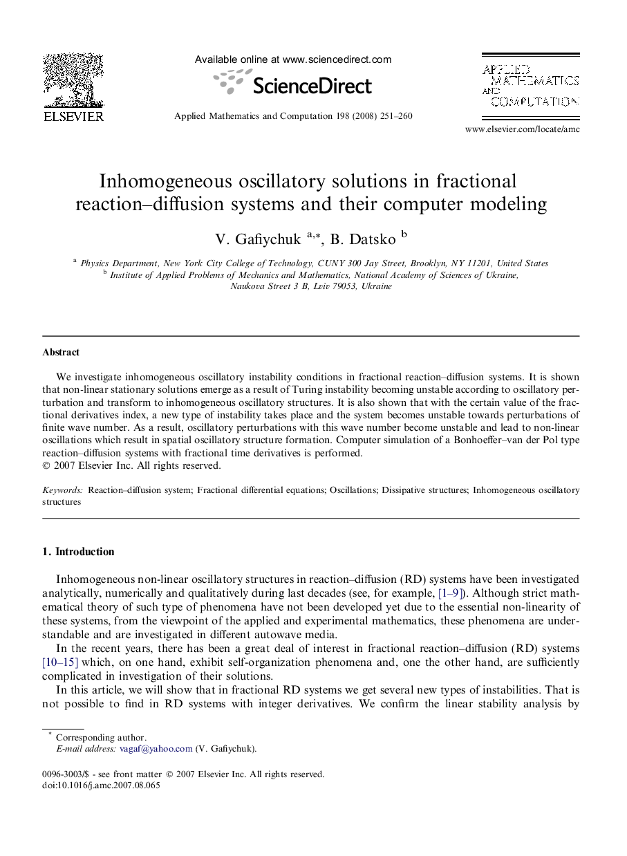 Inhomogeneous oscillatory solutions in fractional reaction-diffusion systems and their computer modeling