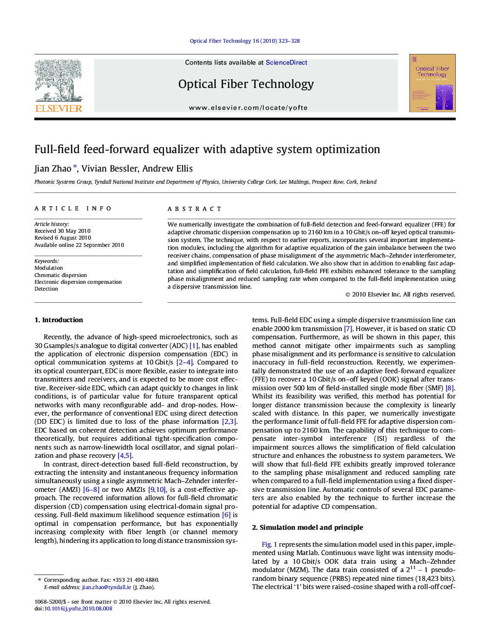 Full-field feed-forward equalizer with adaptive system optimization