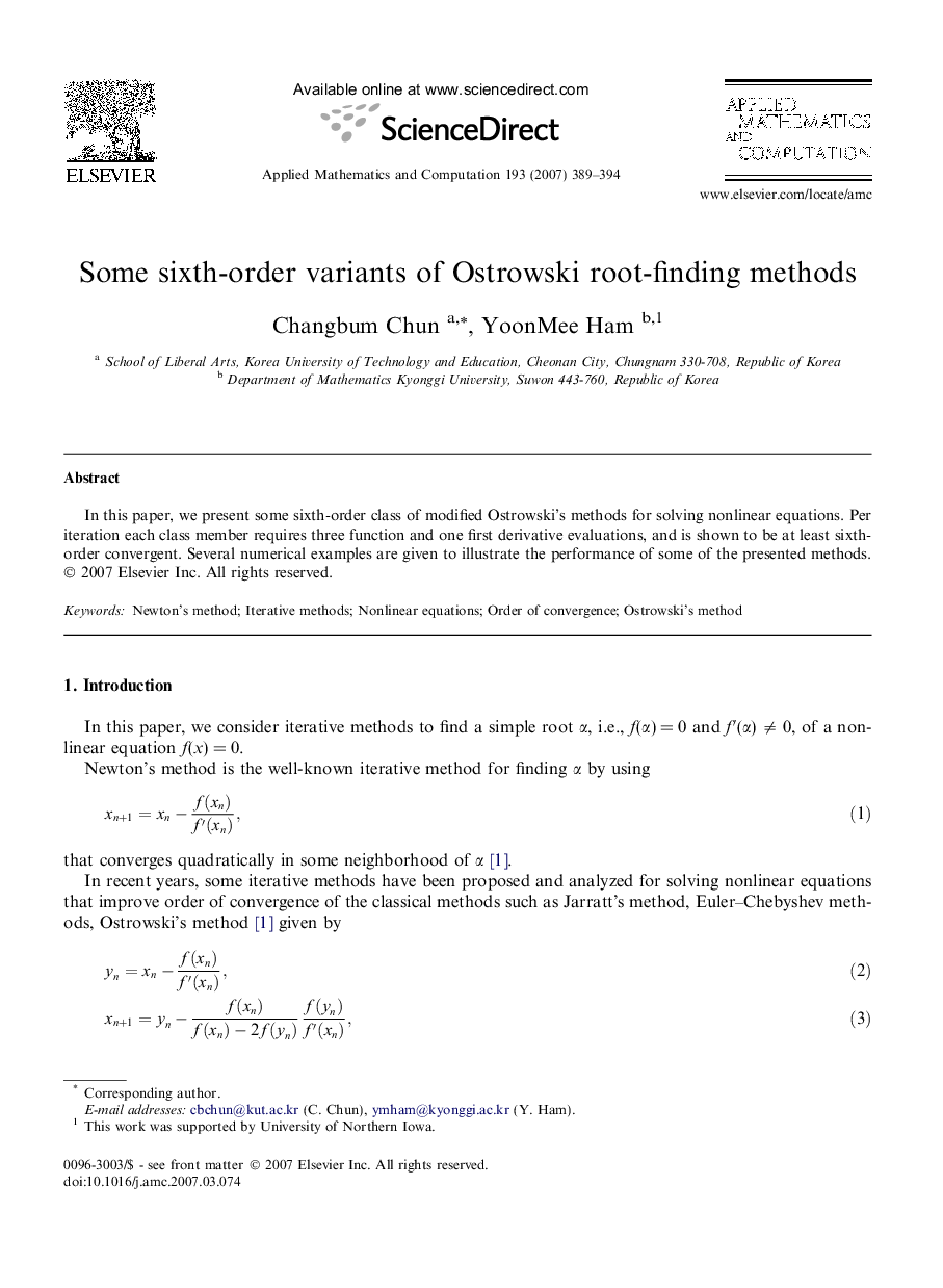 Some sixth-order variants of Ostrowski root-finding methods