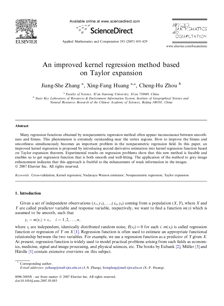 An improved kernel regression method based on Taylor expansion