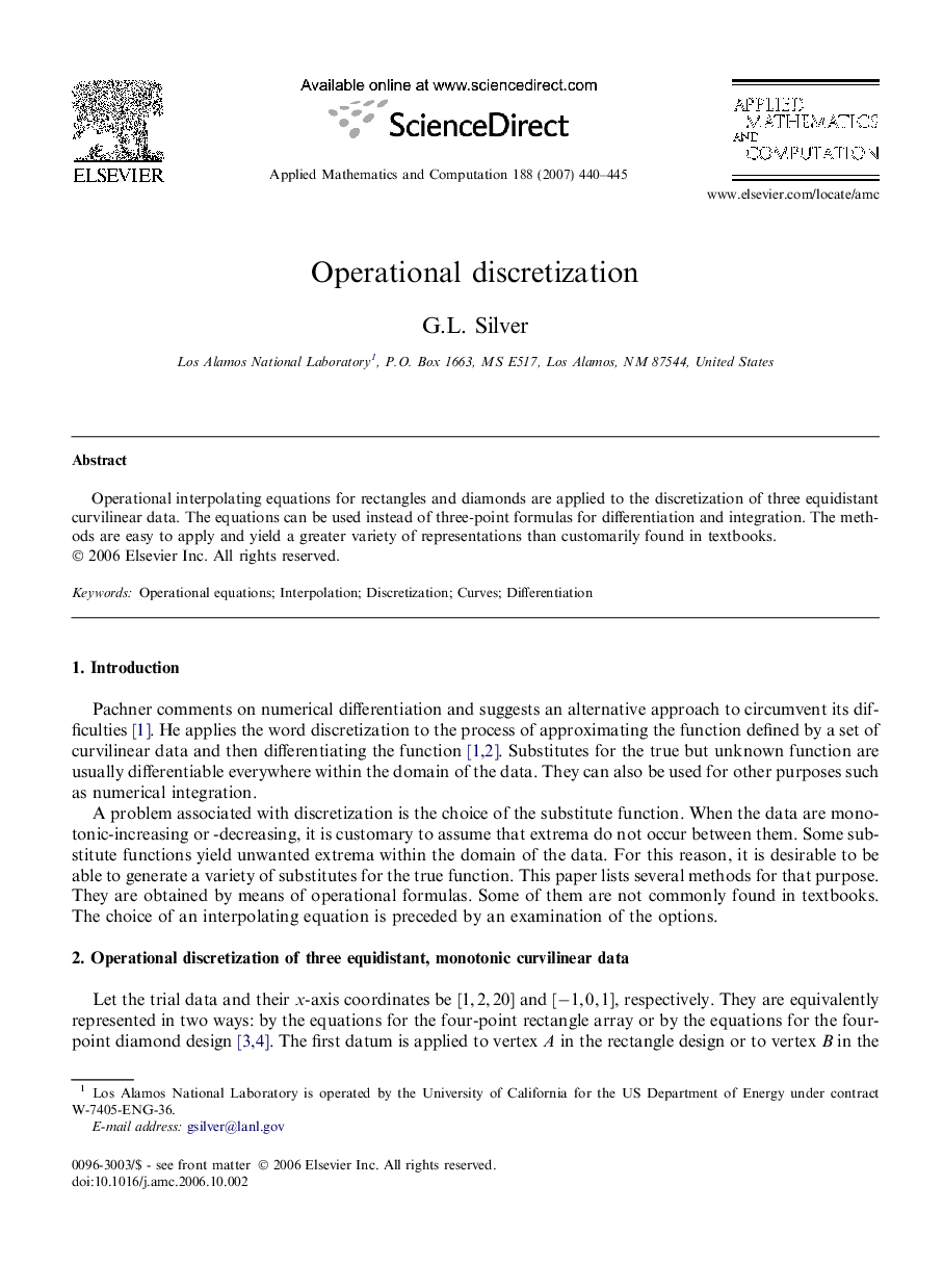 Operational discretization