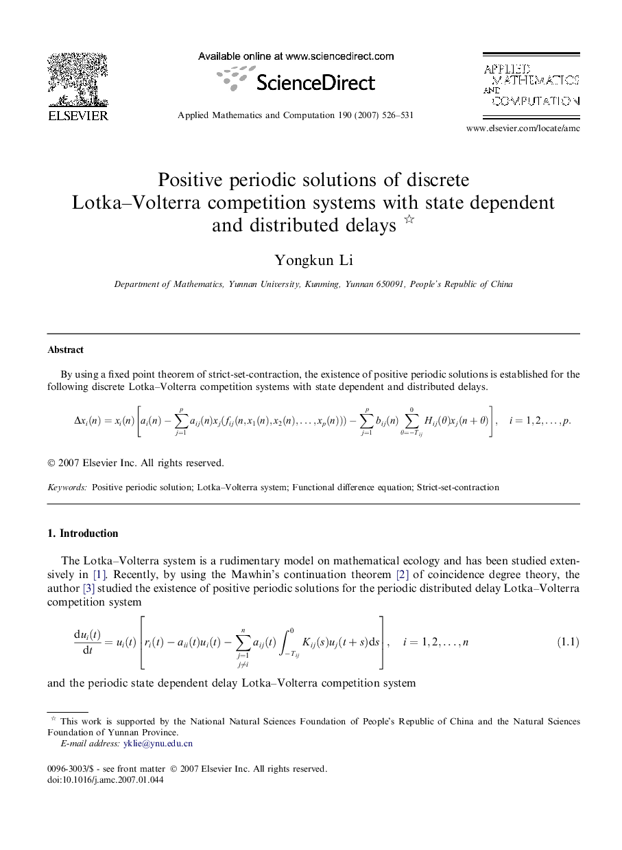 Positive periodic solutions of discrete Lotka–Volterra competition systems with state dependent and distributed delays 