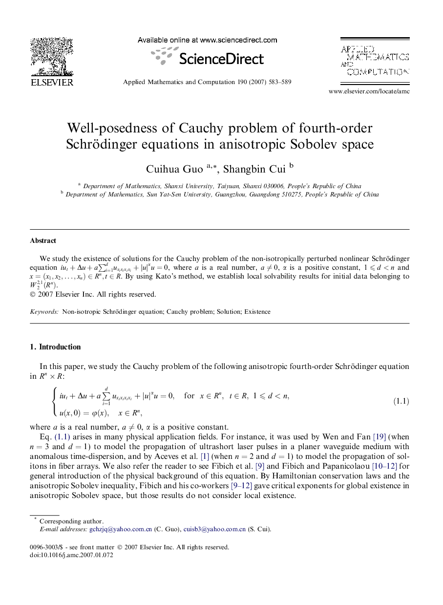 Well-posedness of Cauchy problem of fourth-order Schrödinger equations in anisotropic Sobolev space